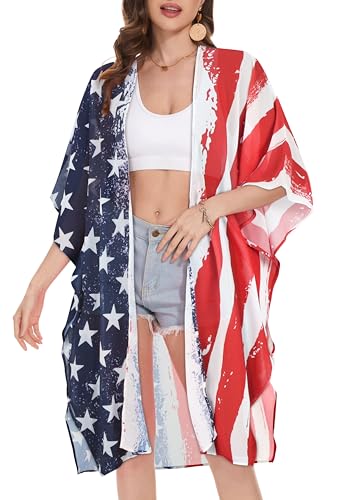 Image of Women's Kimono Swimsuit Coverups Summer Beach Loose Cardigans for Swimwear