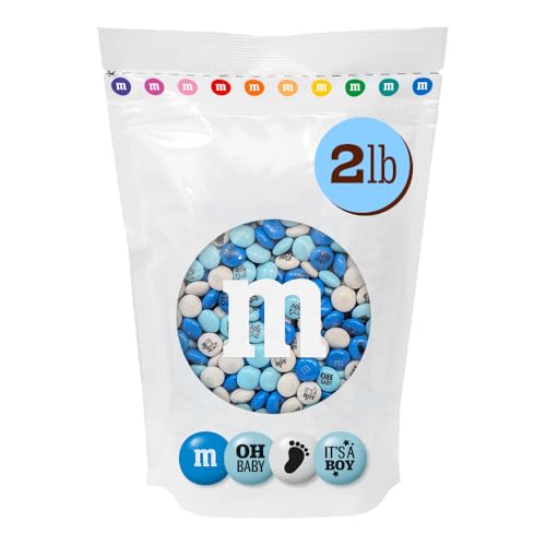 M&M'S It's A Boy Milk Chocolate Candy 2lb Bag with White, Light Blue, and Blue M&M'S for Baby Boy Showers, Gender Reveal Parties, and Baby Celebration Favors