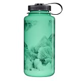 Nalgene Sustain Tritan BPA-Free Water Bottle Made with Material Derived From 50% Plastic Waste (using ISCC certified mass balance), 32 OZ, Wide Mouth, Glo Wyld Crystals
