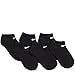 Nike Kids Low Cut 6 Pair Black Socks (5-6, Black)