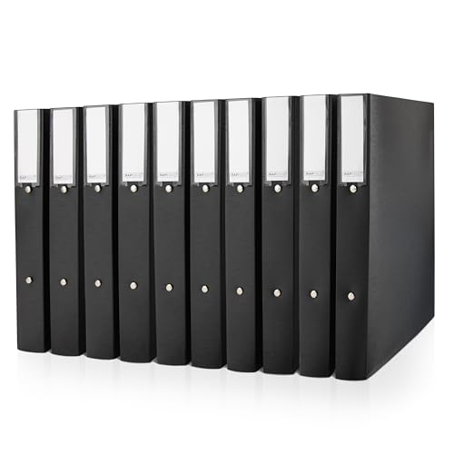 Rapesco 1827 ECO Ringbuch, 2 Ringe, 38 mm Rücken, A4, Schwarz, 10er Pack