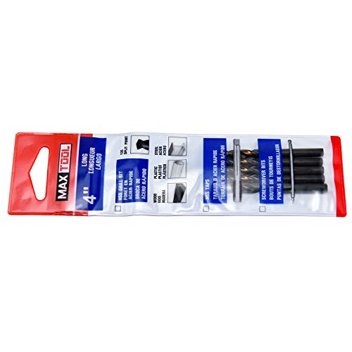 Maxtool 1/4" 5Pcs Identical Screw Machine Drills Hss M2 Twist Stub Drill Bits Black & Bronze Fully Ground Straight Shank Short Drills; Smf02H10R16P5 #TOP3