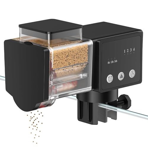Pawfly-Automatic-Fish-Feeder-for-Aquarium-85-mL-Auto-Fish-Feeder-Automatic-Dispenser-Adjustable-Auto-Fish-Food-Dispenser-with-Timer-Fish-Food-Vacation-Feeder-Battery-Operated-Not-Included Pawfly Automatic Fish Feeder for Aquarium, 85 mL Auto Fish Feeder Automatic Dispenser, Adjustable Auto Fish Food Dispenser with Timer, Fish Food Vacation Feeder, Battery Operated (Not Included) - Image 1