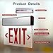Qllite Led Edge-Lit Exit Sign with Battery Backup, Aluminum Housing Single Side Clear Acrylic Panel, Red Letters, UL Listed, 120-347V, Top/Side/Wall Mount Emergency Exit Sign for Home Commercial Use