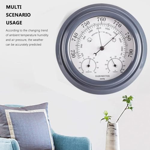 Outdoor Weather Barometer - Home Garden Weather Station Instrument, Accurate Grey Barometer for Climate Monitoring, Stylish Design for Home & Garden Use