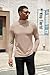 COOFANDY Mens Turtleneck Slim Fit Tops Long Sleeve Shirts Basic Fashion Pullover Solid Soft Sweaters Thermal Undershirt Khaki XL