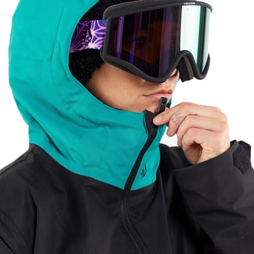 Volcom Jaqueta de esqui feminina padrão Ashfield Anarok Snowboard, preta S4