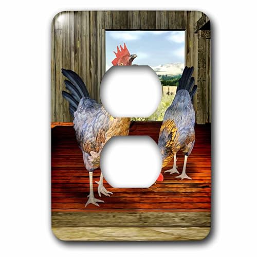 Poulets dans une grange cache-interrupteur de ferme lsp_44513_6