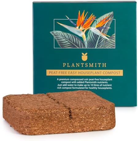 Plantsmith Peat Free Houseplant Compost Compressed Coir Block Enriched ...