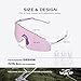 WGKVP Photochromic Running Glasses for Women and Man, with UV400 Protection Lightweight Wraparound Sports Glasses for Running & Outdoor Training (White Purple)
