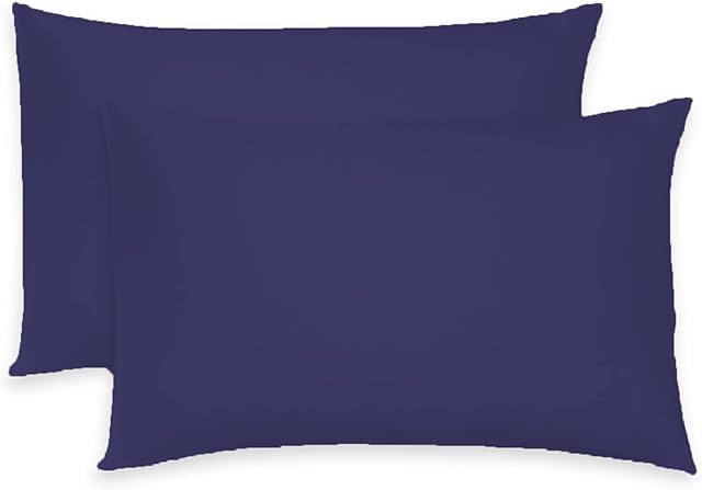 Cotton Comfort Bedding Housewife Pillow Cases 2 Pack 400 Thread Count 100% Egyptian Cotton Housewife Pillow Covers, Super Soft Luxury Breathable, Navy Blue Pillow Cases (Navy-blue), Standard