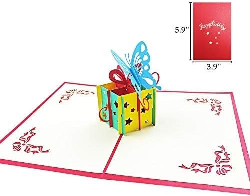 Vista 4 de Tarjetas de felicitación 3D desplegables hechas a mano con sobres, para hermana, mamá, esposa, niños, niñas, amigos (paquete de 3)