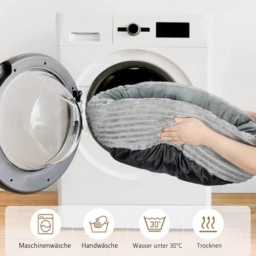 GDGZT Katzenbett, Hundebett Rund, 50,8 cm Katzenbett Flausching, Waschbares Rundes Haustierbett, Katzenkorb zum Schlafen, Grau