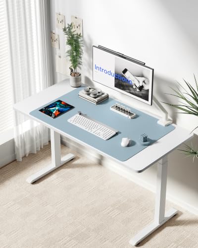 Image of YSAGi Leather Desk Protector, Office Mat, Large Mouse Mat, Non-Slip PU Leather Blotter, Laptop Desk Mat, Waterproof Writing Pad for Office and Home(Ice Blue, 40 inch x 24 inch)