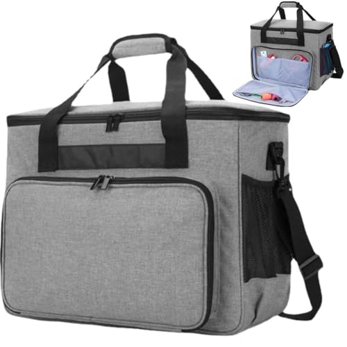 Abbdbd Bolsa para Máquina De Coser De Gran Capacidad, Estuche De Transporte Impermeable para Máquina De Coser con Bolsillos Y Asas, Bolsa De Almacenamiento para Máquina De Coser con Cremallera