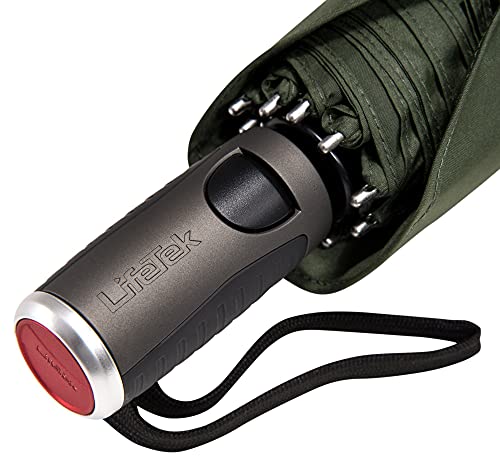 Lifetek Windproof Travel Umbrella - Compact, Automatic, Wind Resistant, Strong And Portable - Small Folding Backpack Umbrella For Rain Perfect For Men And Women - Fx2 45 Inch Green #TOP4