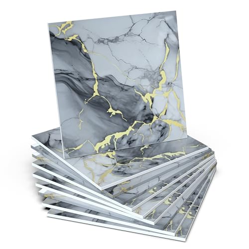 Ommylyen 10pcs Marble Peel and Stick Backsplash Waterproof Wall Panels,