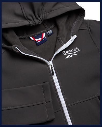 Image of Reebok Boys Fleece Jacket - Polar Fleece Lined Wind & Water Resistant Softshell Winter Jacket - Outdoor Winter Coat for Boys