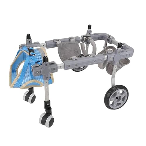 Silla de ruedas para perros de 4 ruedas con soporte para patas traseras 3