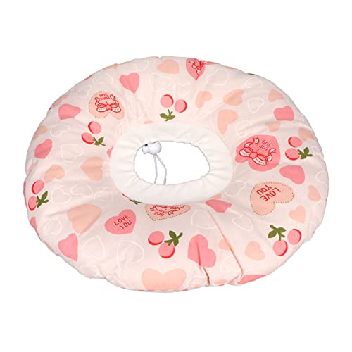 12.6 Inch Ear Piercing Pillow, Side Sleeper Pillow, Portable Cotton Fabric Doughnut Relief Ear Guard Pillow with Large Hole for Home Dormitory Travel Office (Heart Shape Light )