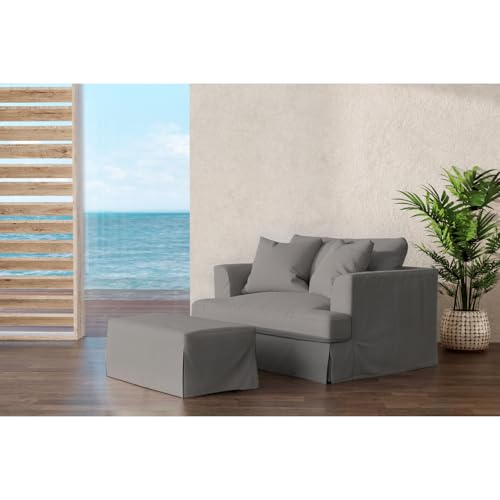 Sillón tipo Lounge Tela Resistente Gris miniatura 5