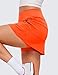 CRZ YOGA High Waisted A line Golf Skirts for Women - Mini Lined Tennis Casual Work Skorts with 3 Pockets Neon Orange XX-Small