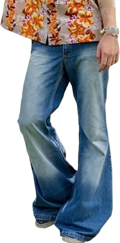 Mens Vintage Leg Disco Jeans Vintage Bell Bottom Men Denim Pants Stretch Retro Bell Flared 70s Jean Pants product thumbnail 12