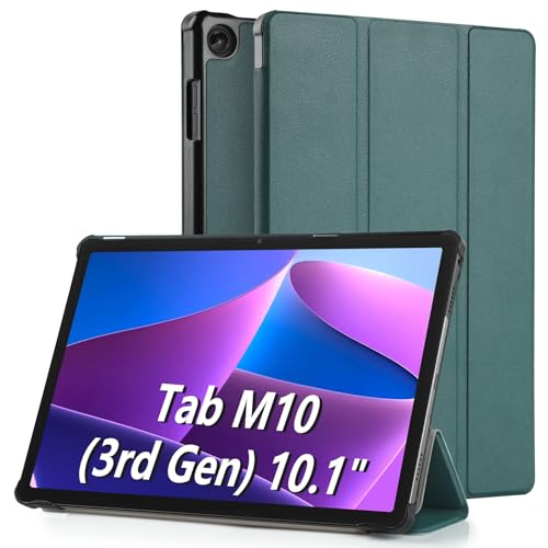 Bighan Funda Compatible para Lenovo Tab M10 3rd Gen 10.1", Carcasa Folio con Soporte y Tapa Magnética para Lenovo Tab M10 3rd Gen 10.1 Pulgadas -Verde