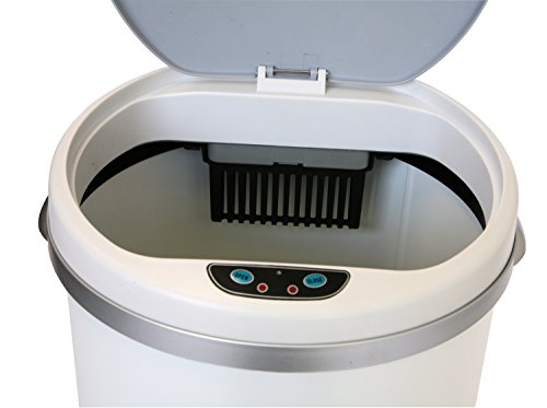 Itouchless 8 Gallon Touchless Sensor Trash Can With Odor Filter System, 30 Liter Round Black Steel Garbage Bin, Perfect For Home, Kitchen, Office #TOP6