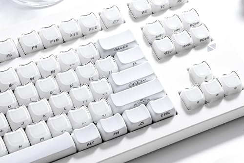 Image of ZORNHER CG870 Wireless Mechanical Keyboard,80% White Gaming Keyboard, Creamy Keyboard,Cute Jelly Cat Clear Ceramic Jade Keycaps,Girly Aesthetics Kitty Keyboard,Creamy Sounding Linear Switches