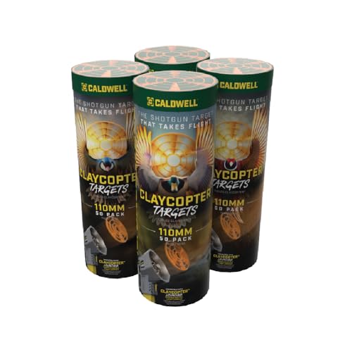 Caldwell ClayCopter Target Discs 110mm 200 Pack Tube, Biodegradable, Hi-Viz Orange, Lightweight Clay