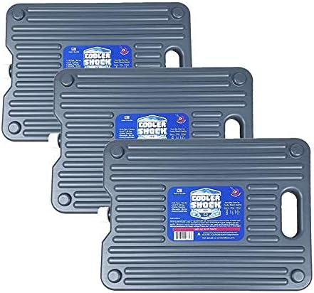 Cooler Shock Ice Packs for Cooler - Reusable, Premium, Large Ice Pack and Lunch Cooler Set for Long Term Use - Cools Faster Than Ice - Cooler Accessories