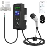 RTSKY 7.4kW EV Charger Type 2 for Home, Smart Electric Car Charger with Bluetooth APP, Adjustable 8-Level Current 6A-32A, PEN Protection, Type A + DC 6mA RCD, 5m Tethered Cable, IP65