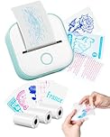 Memoking Print Pod Mini Printer - Sticker Printer T02 Portable Thermal Inkless Printer Sticker Maker Machine Pocket impresora portátil for Study Graphic, Anatomical Diagram, Journal, DIY, Gift