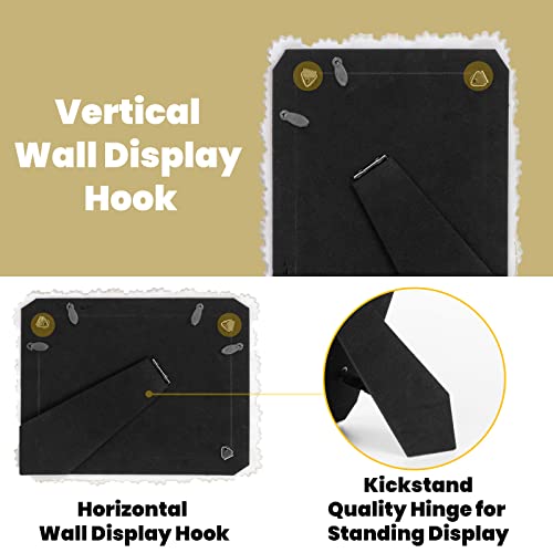 Guoer 5X7 Flower Textured Hand-Crafted Resin Picture Frame With Easel & Hook For Tabletop & Wall Display, Decorative Floral Design Home Décor, Photo Gallery, Art (White Daisy) #TOP3