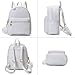 YiXiamo Cute 10 Inch Mini PU Backpack with D-Ring & Removable Fluffy Ball Charm for Teens & Women (white)