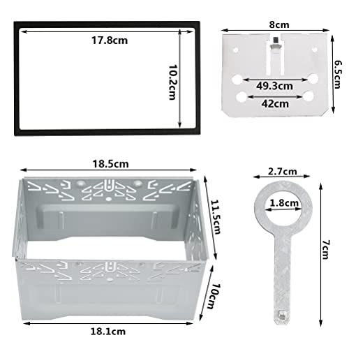 Qlouni Double Din Installation Kit, Universal Double Din Installation Cage Kit Slot Metal Car Stereo Radio Mounting Frame, Compatible For Passat/Mk3/Jetta Panel Frame #TOP2