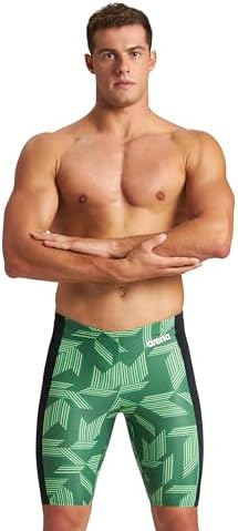 ARENA Puzzled Athletic Swim Jammers for Men Competitive Racing, Training, Quick Dry, Compression, Chlorine Resistant Swimsuit