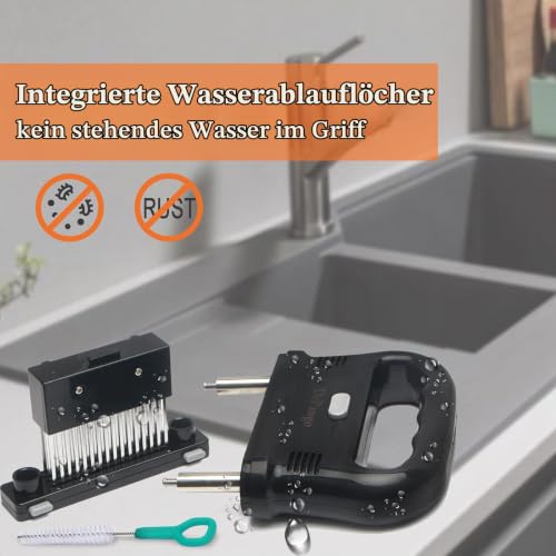 DePango Fleischzartmacher, Steaker für Fleisch mit robustem Edelstahl 48 Klingen für Steak, Hähnchen, Schweinefleisch, Rinderbrust… – Ansicht 5