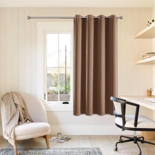 ChrisDowa Blackout Curtains Door Curtain for Doorway 36" Short Closet Drape