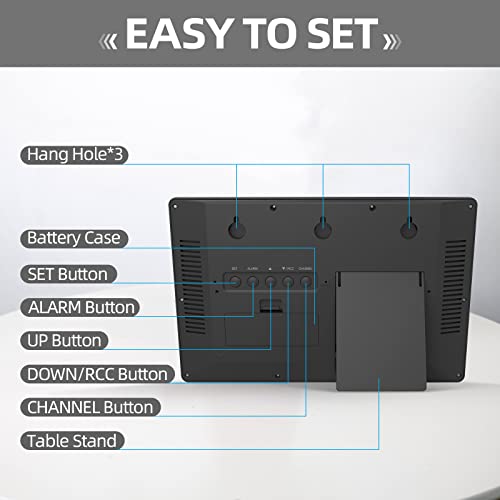 Lff Atomic Clock 4.5" Numbers, Atomic Wall Clock Never Needs Setting, Indoor Outdoor Temperature With Wireless Outdoor Sensor, Battery Powered, Clock For Office, Kitchen, Living Room, Bedroom #TOP5