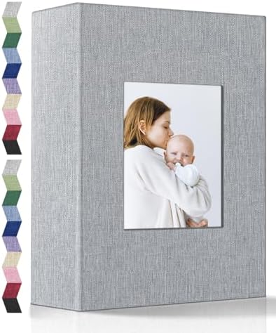 popotop Photo Album 4x6-200 Photos Photo Books with 200 Horizontal Pockets,Linen Cover Albums for Family Wedding Anniversary Baby Vacation Pictures
