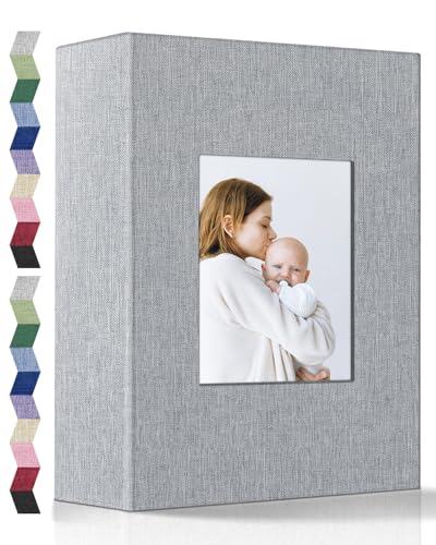 Popotop Photo Album 4x6-200 Photos Photo Books with 200 Horizontal Pockets,Linen Cover Albums for Family Wedding Anniversary Baby Vacation Pictures