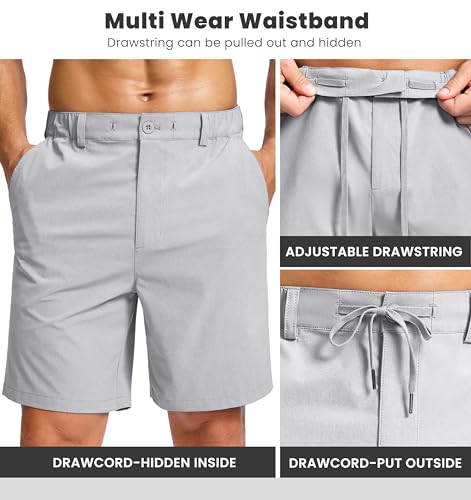 Men's Casual Shorts 7" Lightweight Golf Shorts for Men Stretch with Pockets Quick Dry Breathable Workout Shorts3