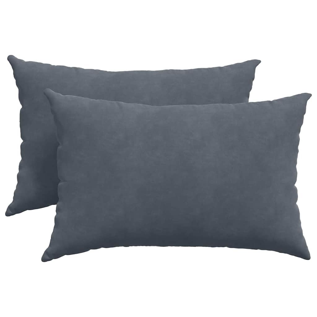 Juego de 2 fundas de cojín de pana con cremallera para sofá, silla, comedor y oficina, 60 x 40 cm, color gris oscuro