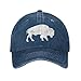 Distressed Buffalo Retro Bison Animal Lover Giftss Golf Hat Travel Hat Hiking Cap for Men Summer Cap Navy Blue-LL