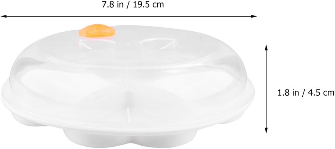 2pcs Heart Shape Egg Tray Plastic for Microwave Oven, White Egg Maker