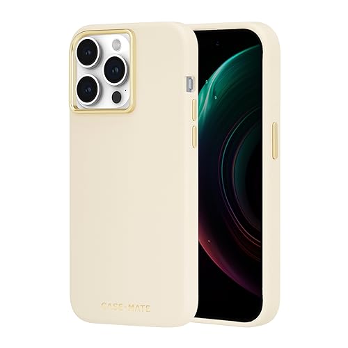 Case-Mate iPhone 15 Pro Case - Silicone Beige [12ft Drop Protection] [Compatible with MagSafe] Magnetic Cover with Soft Silicone Material for iPhone 15 Pro 6.1", Anti-Scratch, Shockproof, Slim