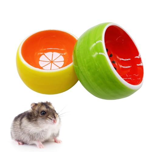 Hamiledyi Hamster Bowl,Pet Ceramic Food Water Feeding Dish Guinea Pig Water Rat Bowl for Gerbil Mouse Chinchilla Hedgehog Sugar Glider(2PCS)