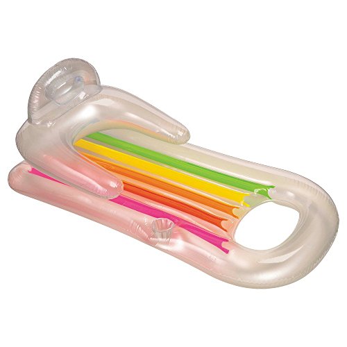 Intex Inflatable Pool Lounger, 63" X 33.5" White with Clear top